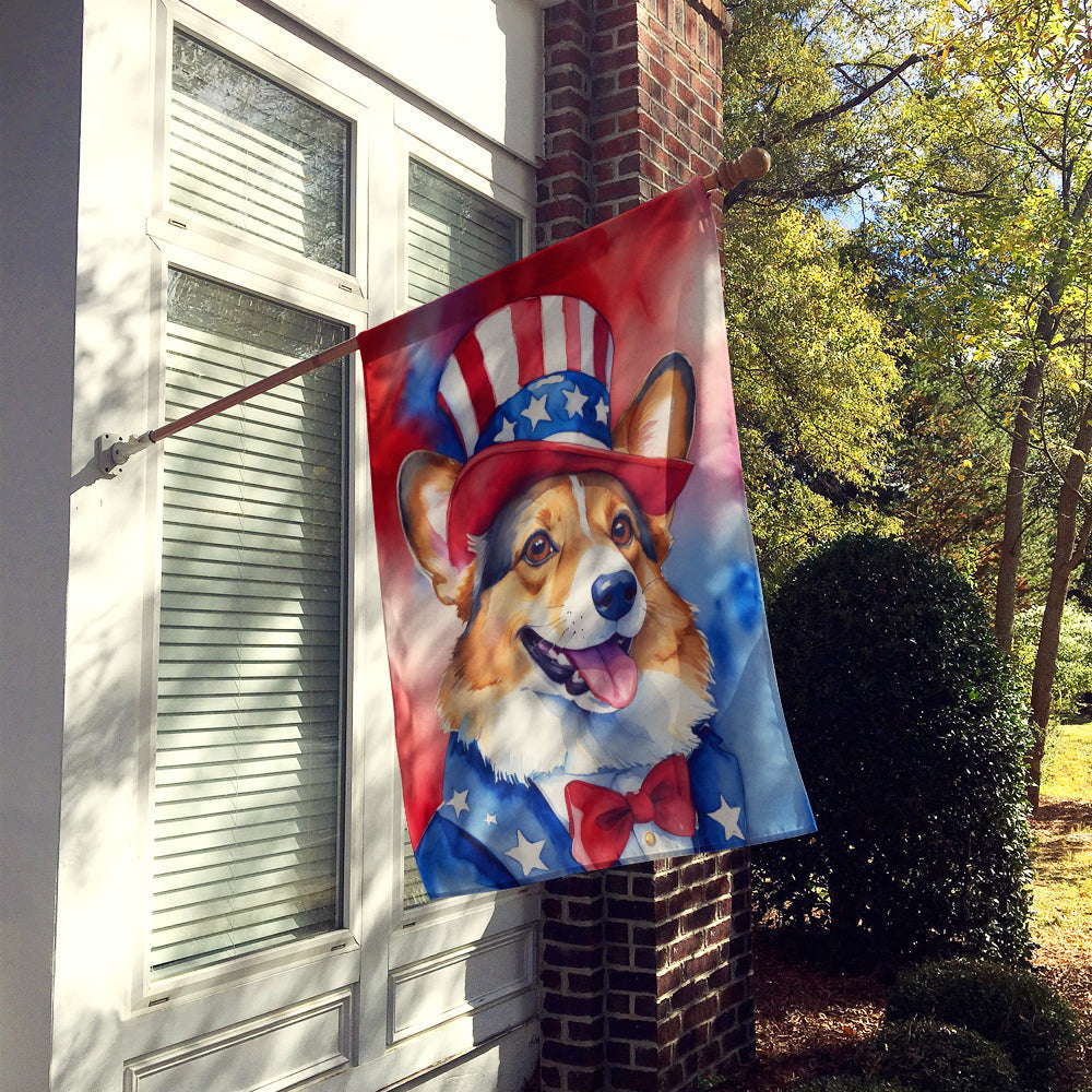 Corgi Patriotic American House Flag-1