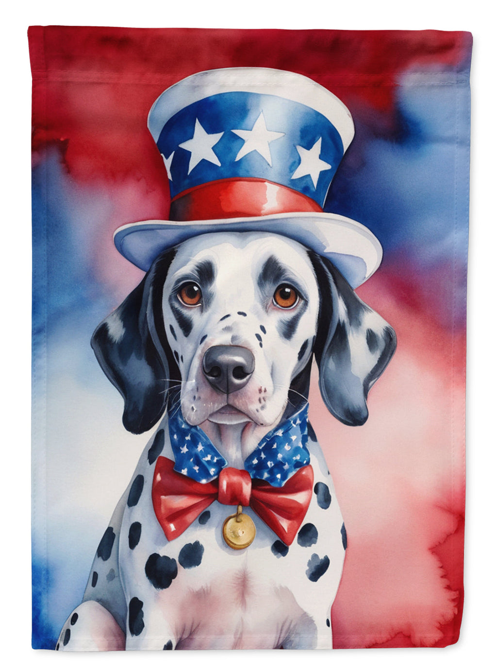 Dalmatian Patriotic American House Flag-0