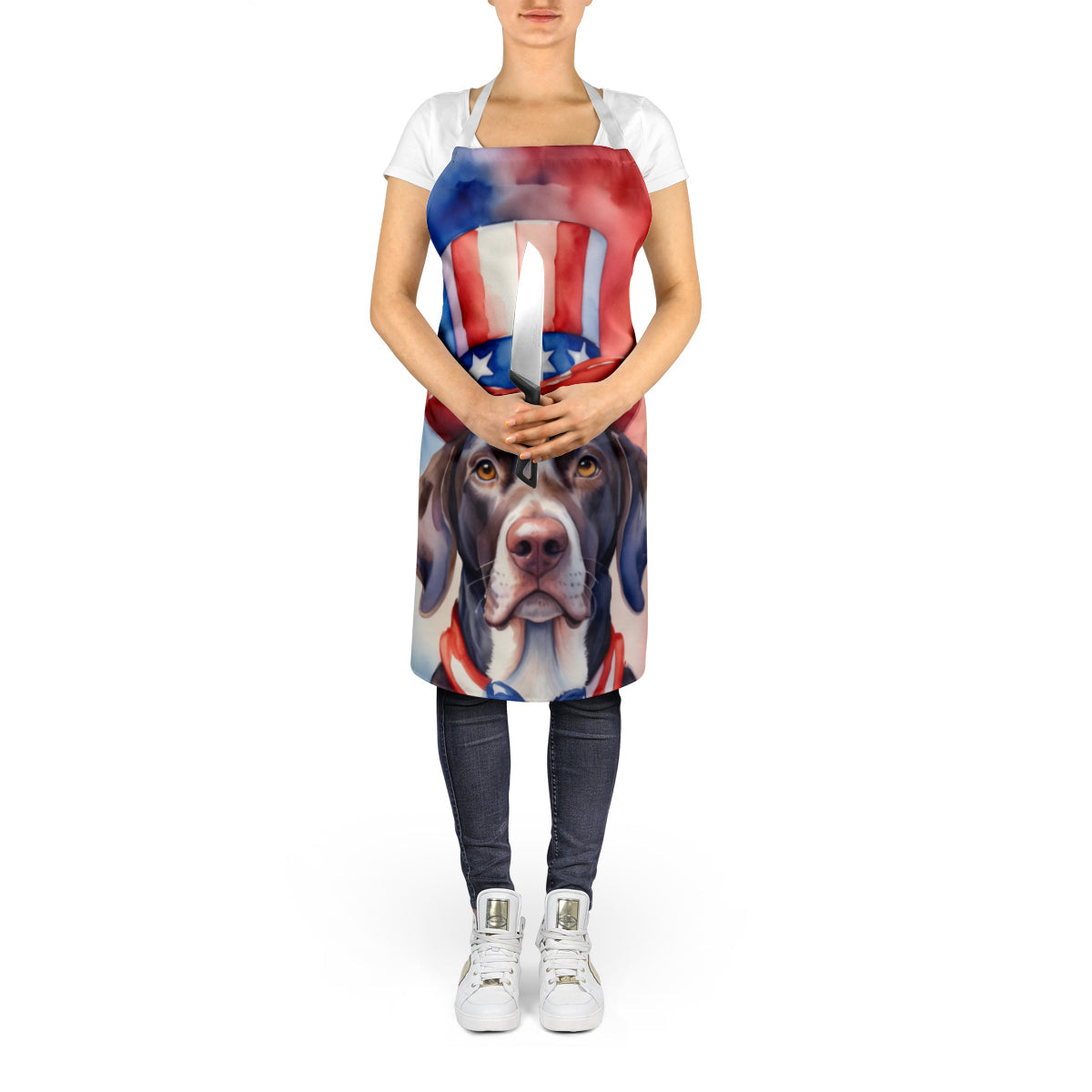 German Shorthaired Pointer Patriotic American Apron-4