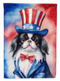 Japanese Chin Patriotic American House Flag-0