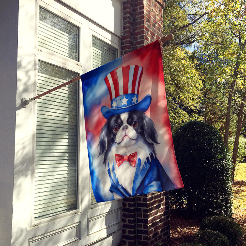 Japanese Chin Patriotic American House Flag-1