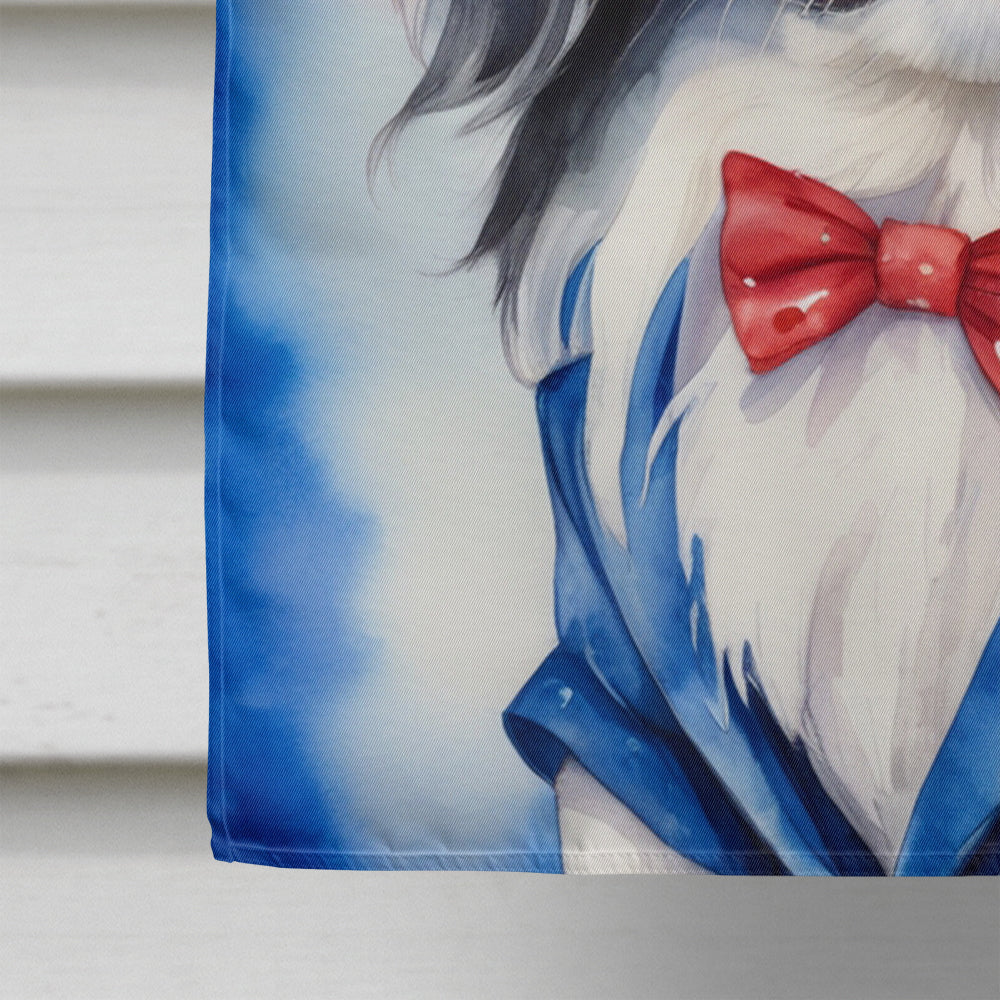 Japanese Chin Patriotic American House Flag-3