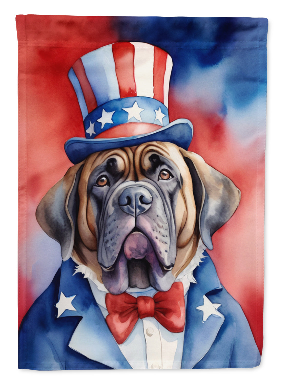 Mastiff Patriotic American House Flag-0