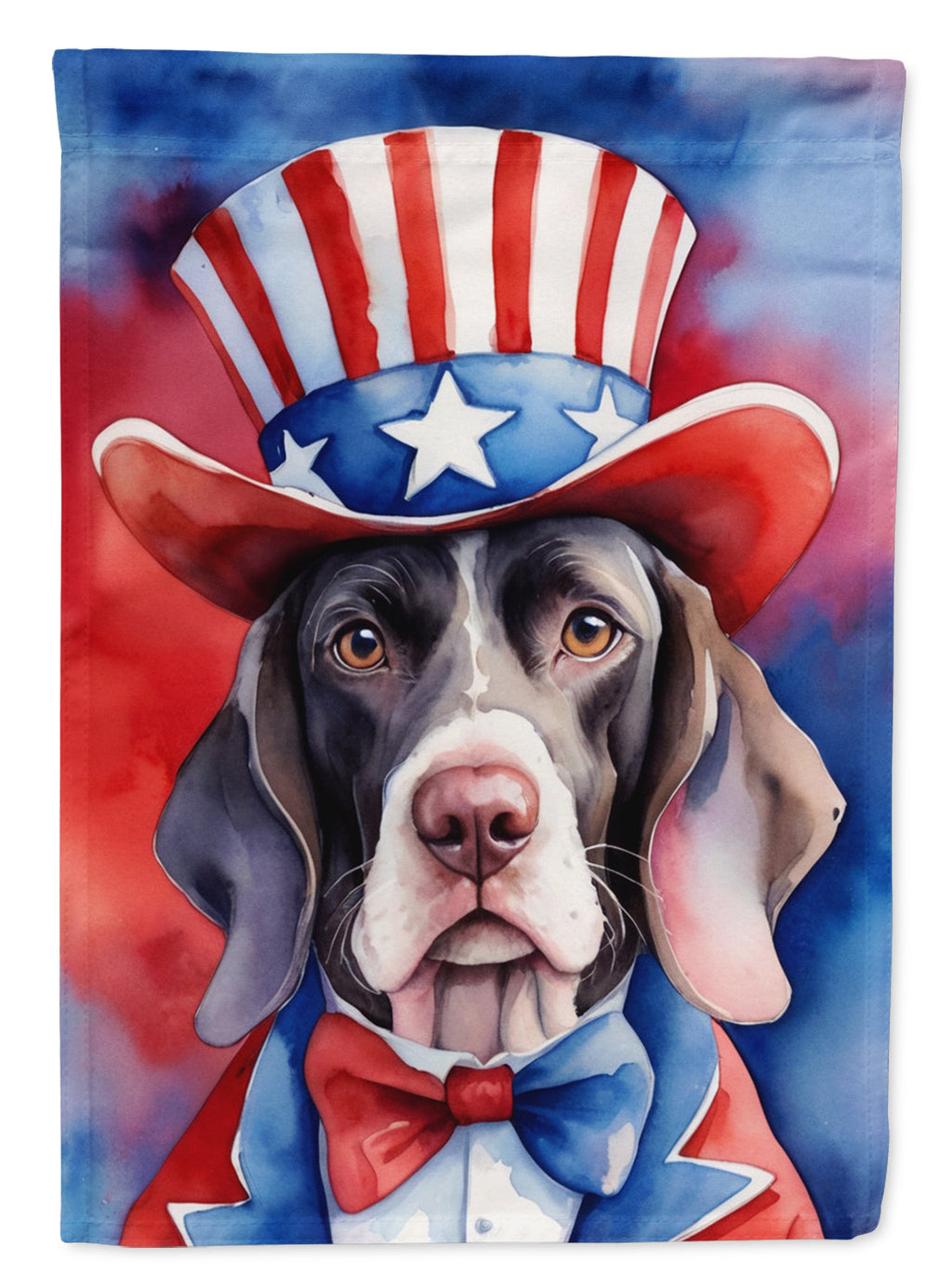 Pointer Patriotic American House Flag-0