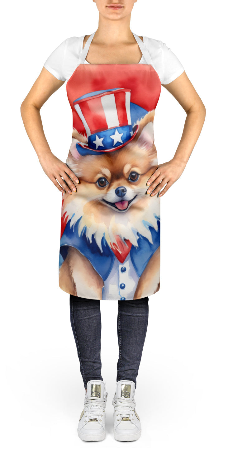 Pomeranian Patriotic American Apron-1