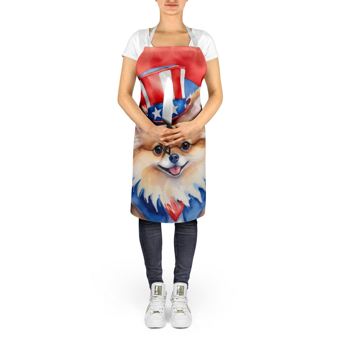 Pomeranian Patriotic American Apron-4