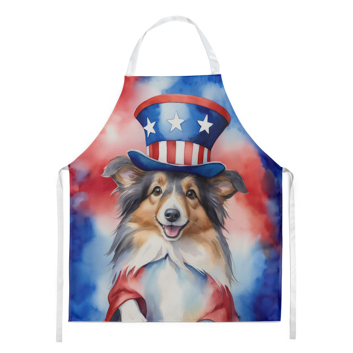 Sheltie Patriotic American Apron-0