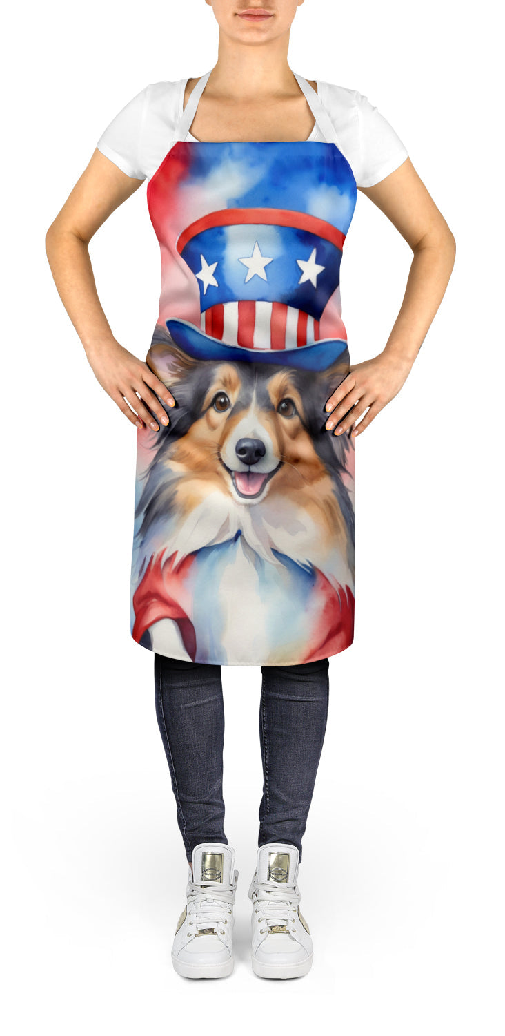Sheltie Patriotic American Apron-1