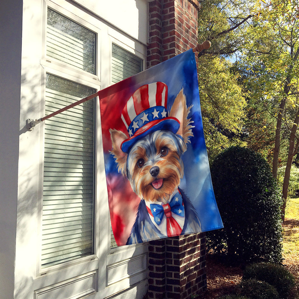 Yorkshire Terrier Patriotic American House Flag-1