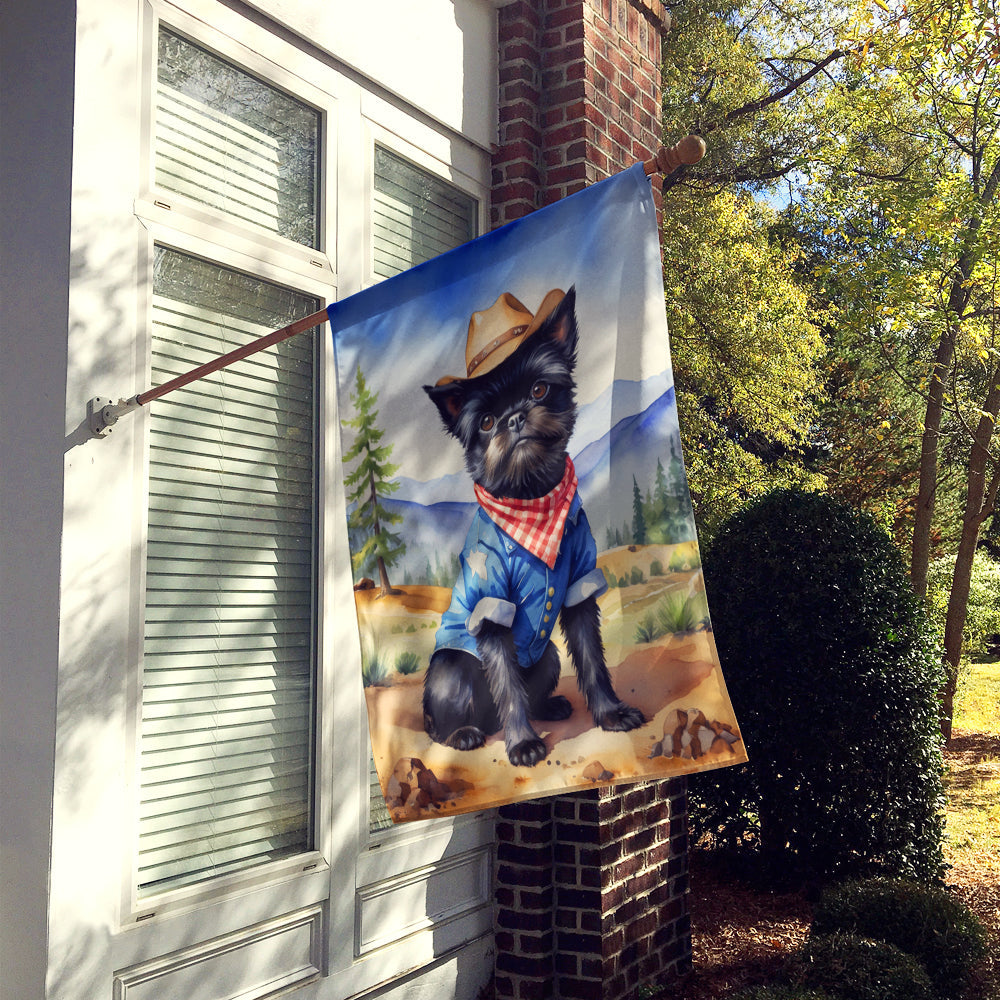 Affenpinscher Cowboy Welcome House Flag-1