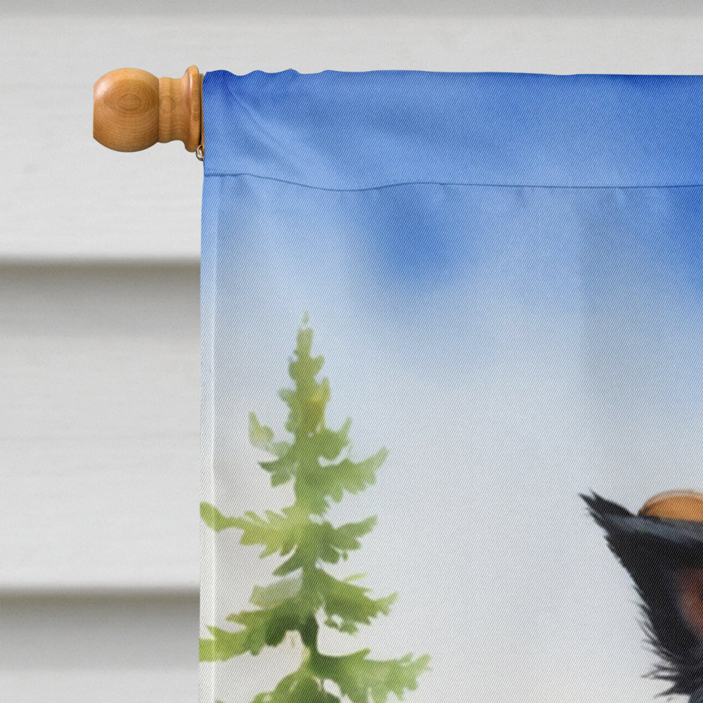 Affenpinscher Cowboy Welcome House Flag-2