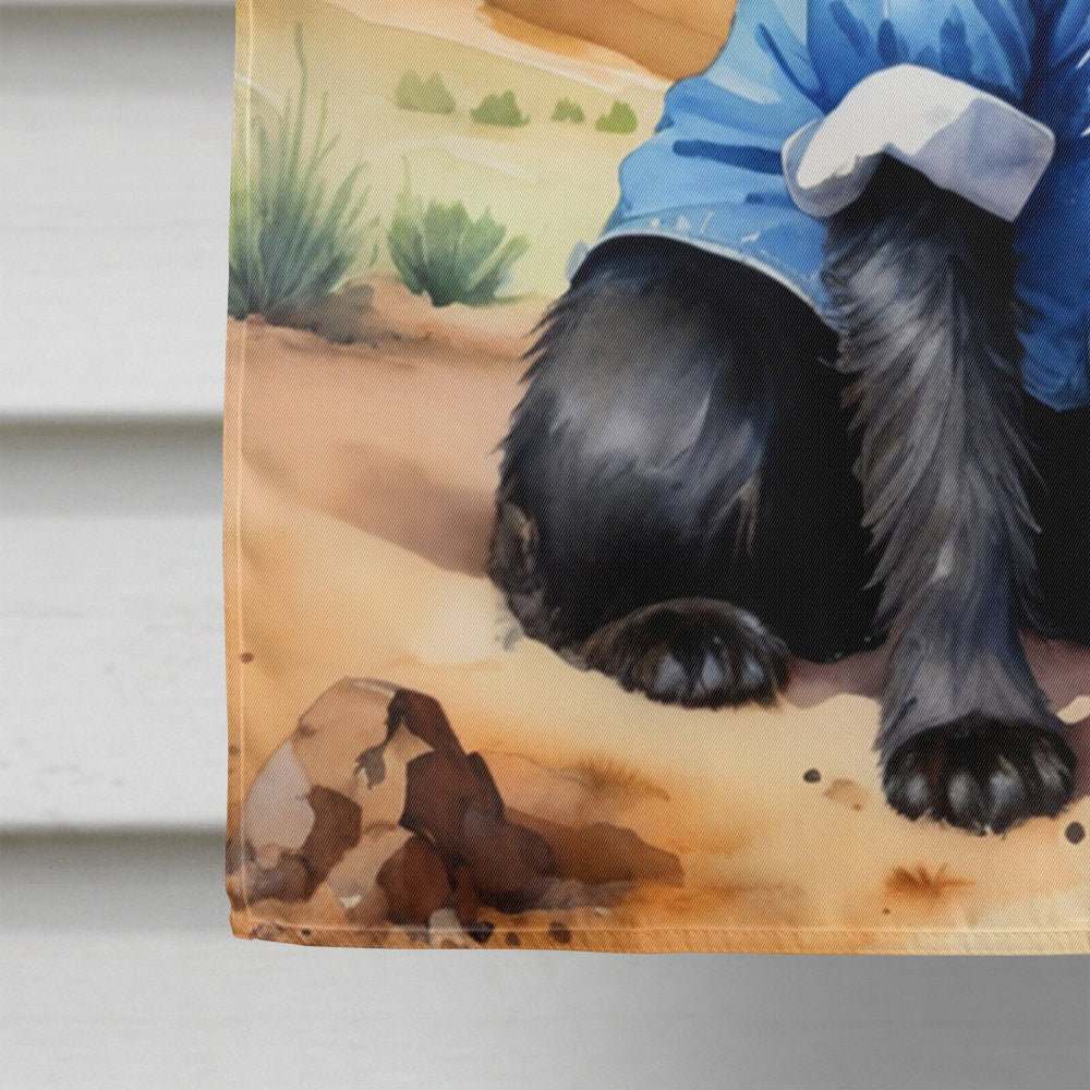 Affenpinscher Cowboy Welcome House Flag-3