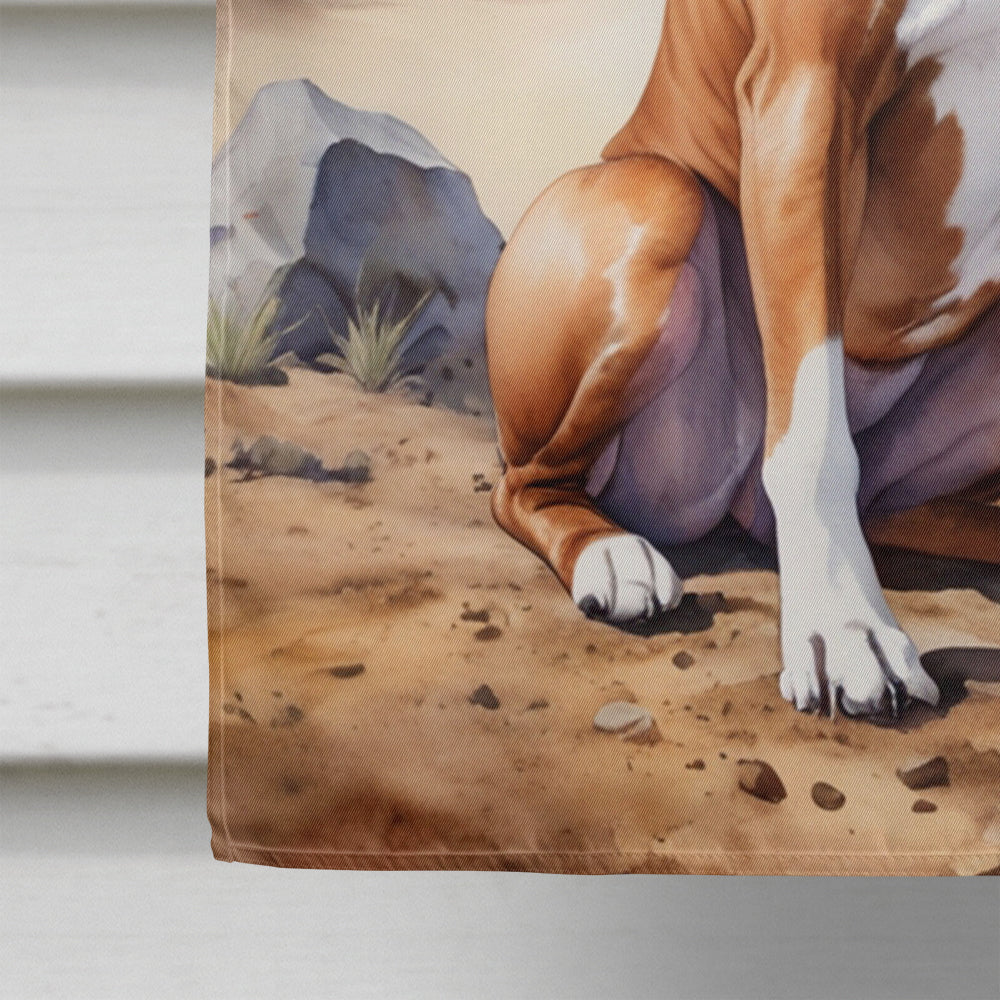 Boxer Cowboy Welcome House Flag-3