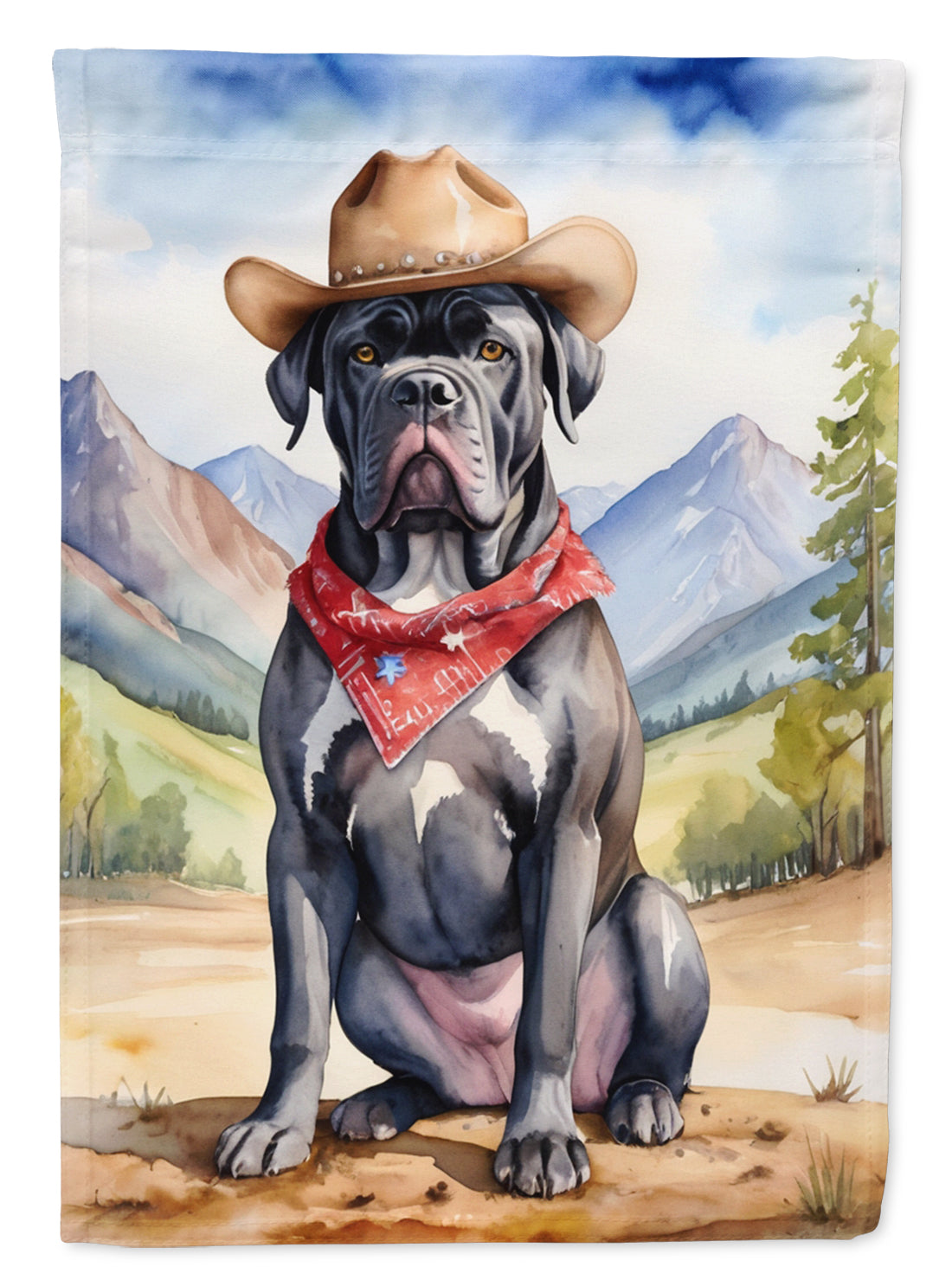 Cane Corso Cowboy Welcome House Flag-0