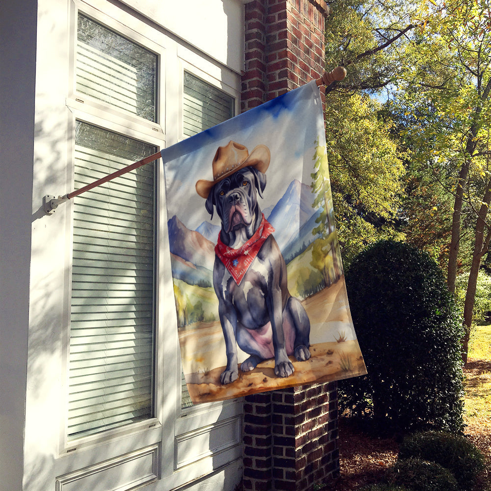 Cane Corso Cowboy Welcome House Flag-1
