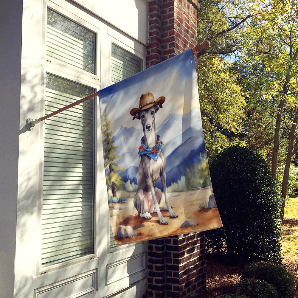 Greyhound Cowboy Welcome House Flag-1