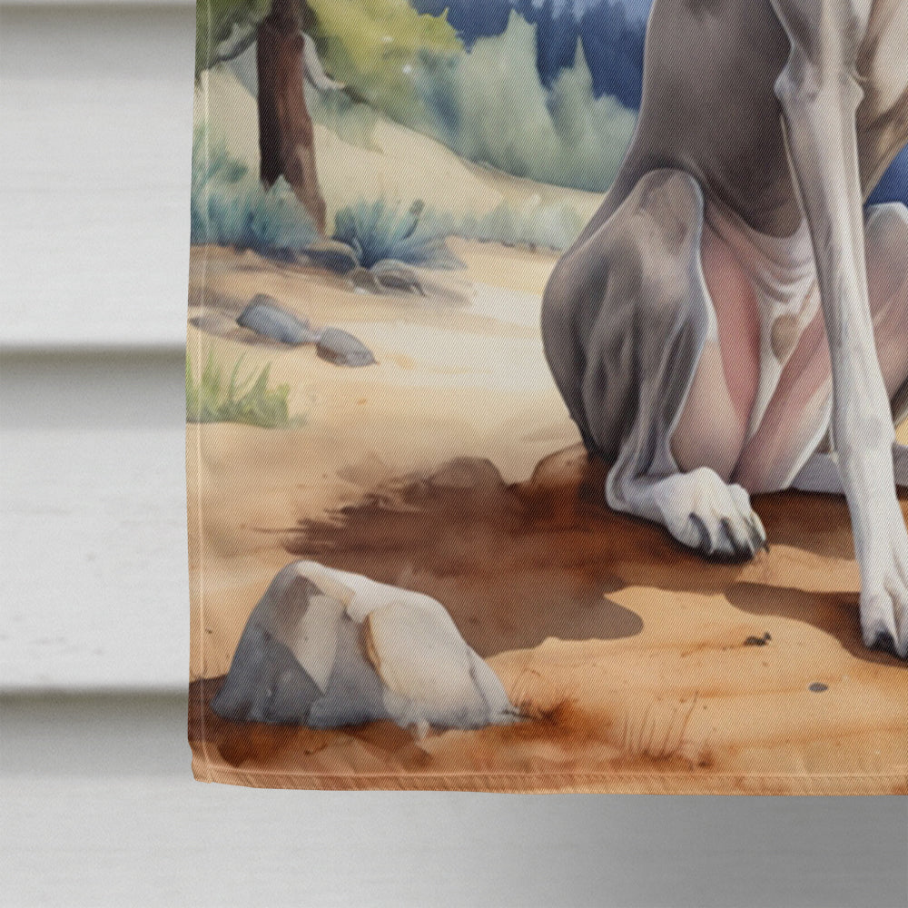 Greyhound Cowboy Welcome House Flag-3