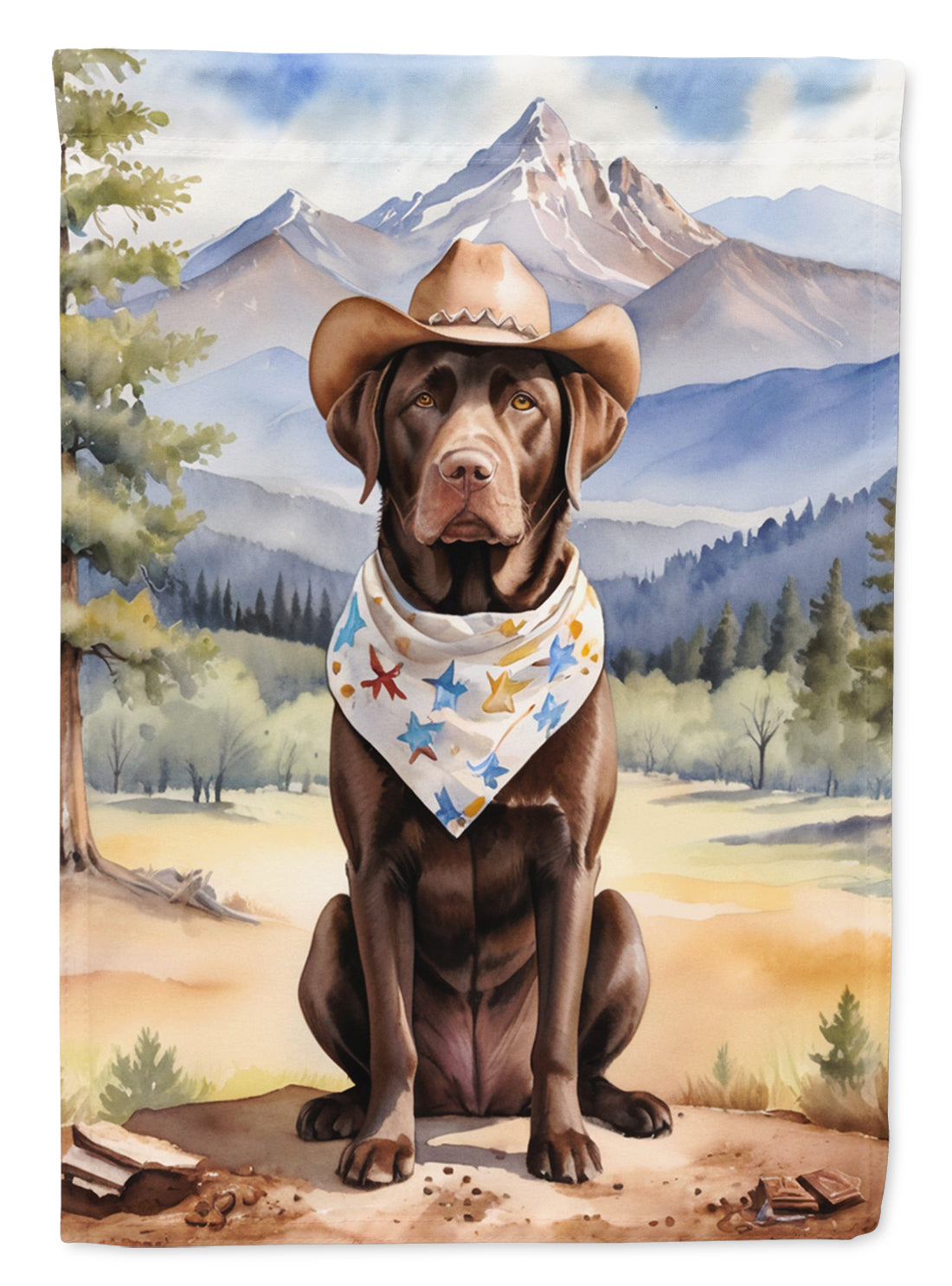 Labrador Retriever Cowboy Welcome House Flag-0