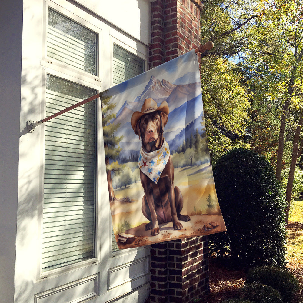 Labrador Retriever Cowboy Welcome House Flag-1