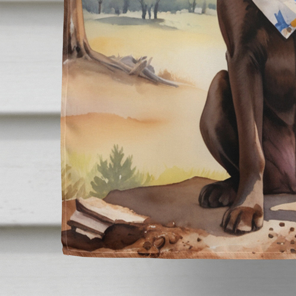 Labrador Retriever Cowboy Welcome House Flag-3