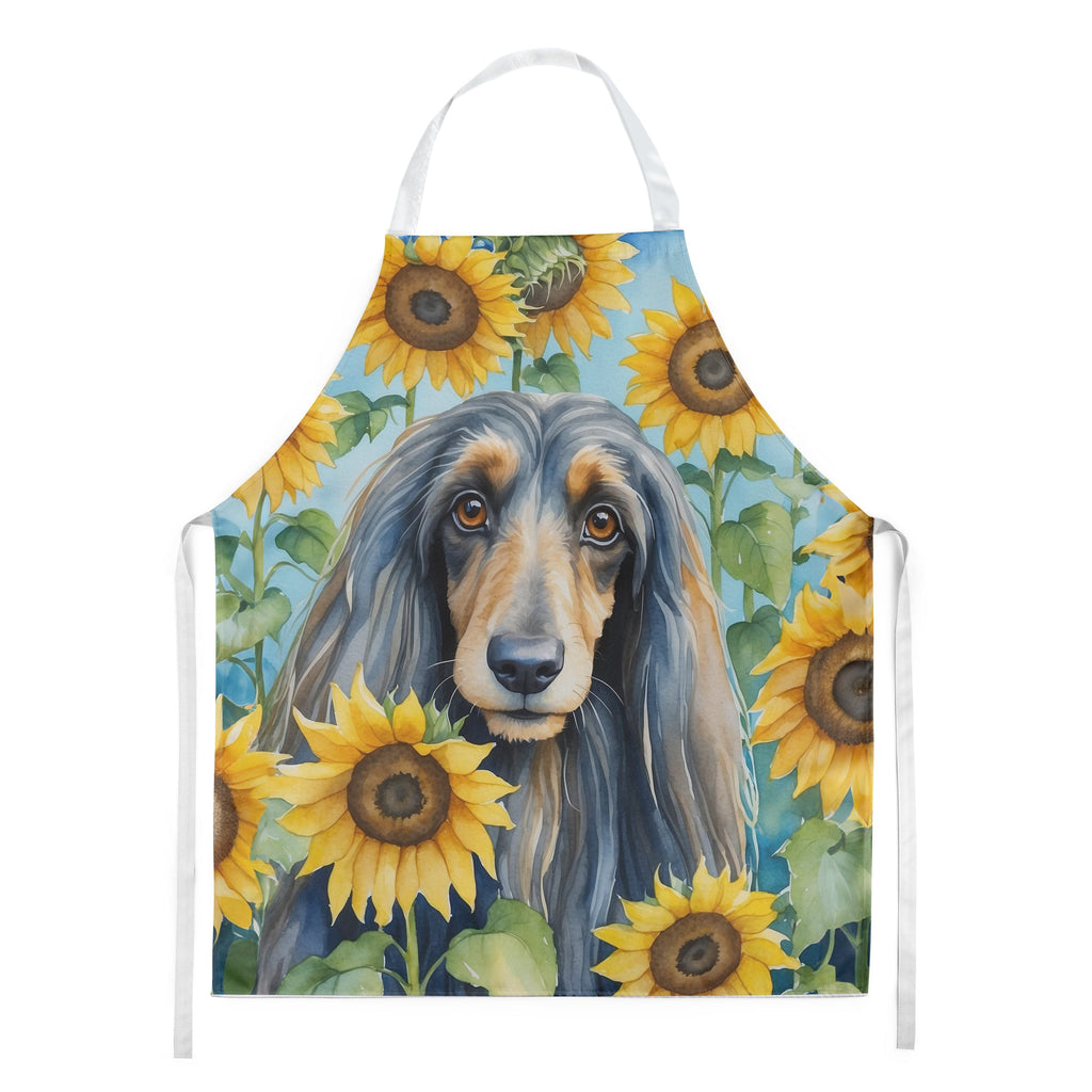 Afghan Hound in Sunflowers Apron-0