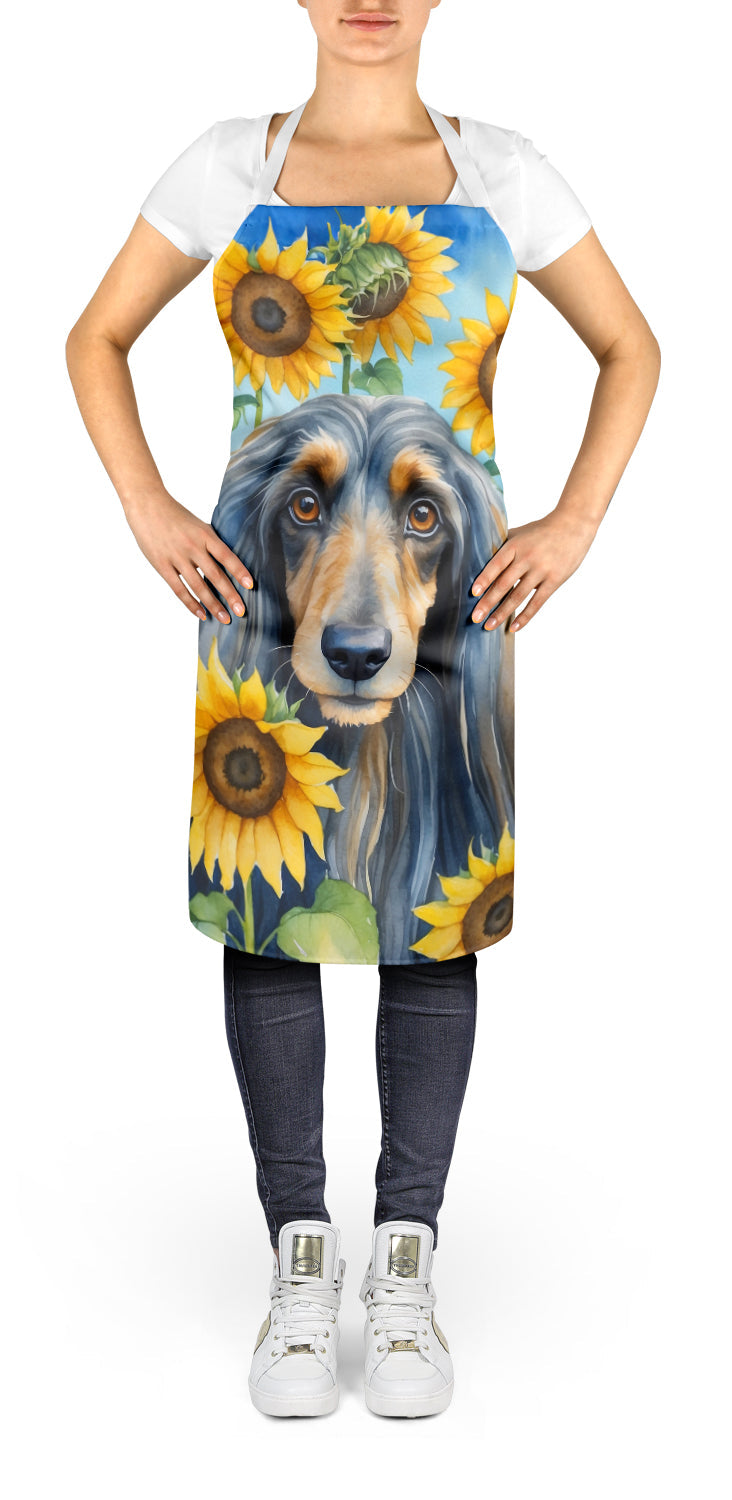 Afghan Hound in Sunflowers Apron-1