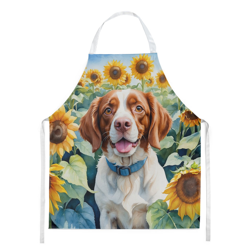 Brittany Spaniel in Sunflowers Apron-0