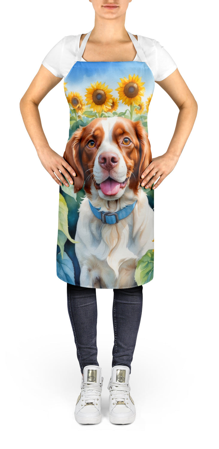 Brittany Spaniel in Sunflowers Apron-1