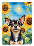 Chihuahua in Sunflowers House Flag-0