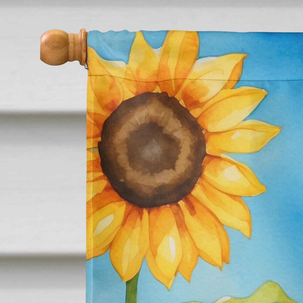 Chihuahua in Sunflowers House Flag-2