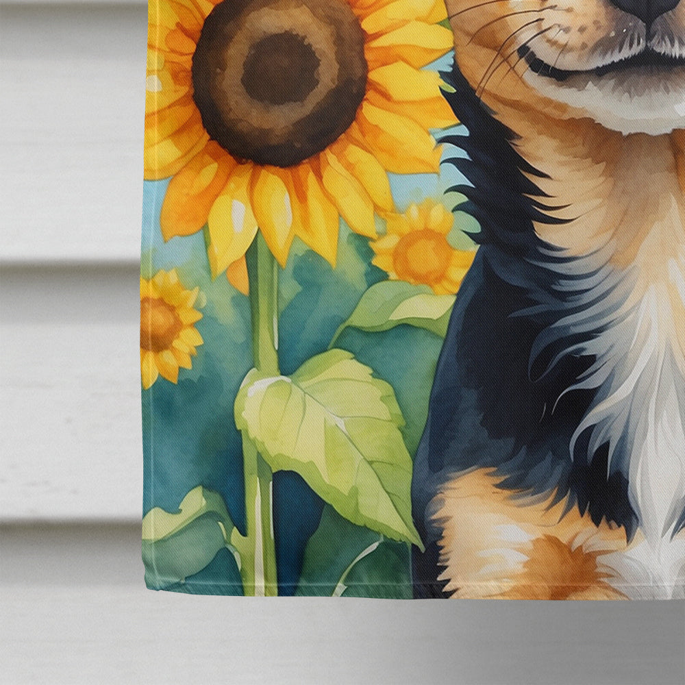 Chihuahua in Sunflowers House Flag-3