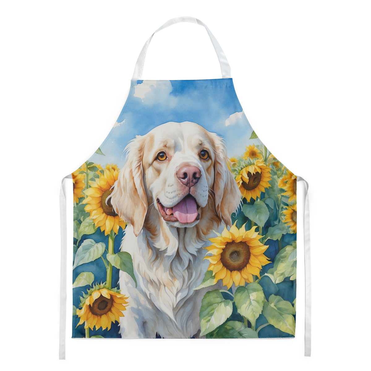 Clumber Spaniel in Sunflowers Apron-0