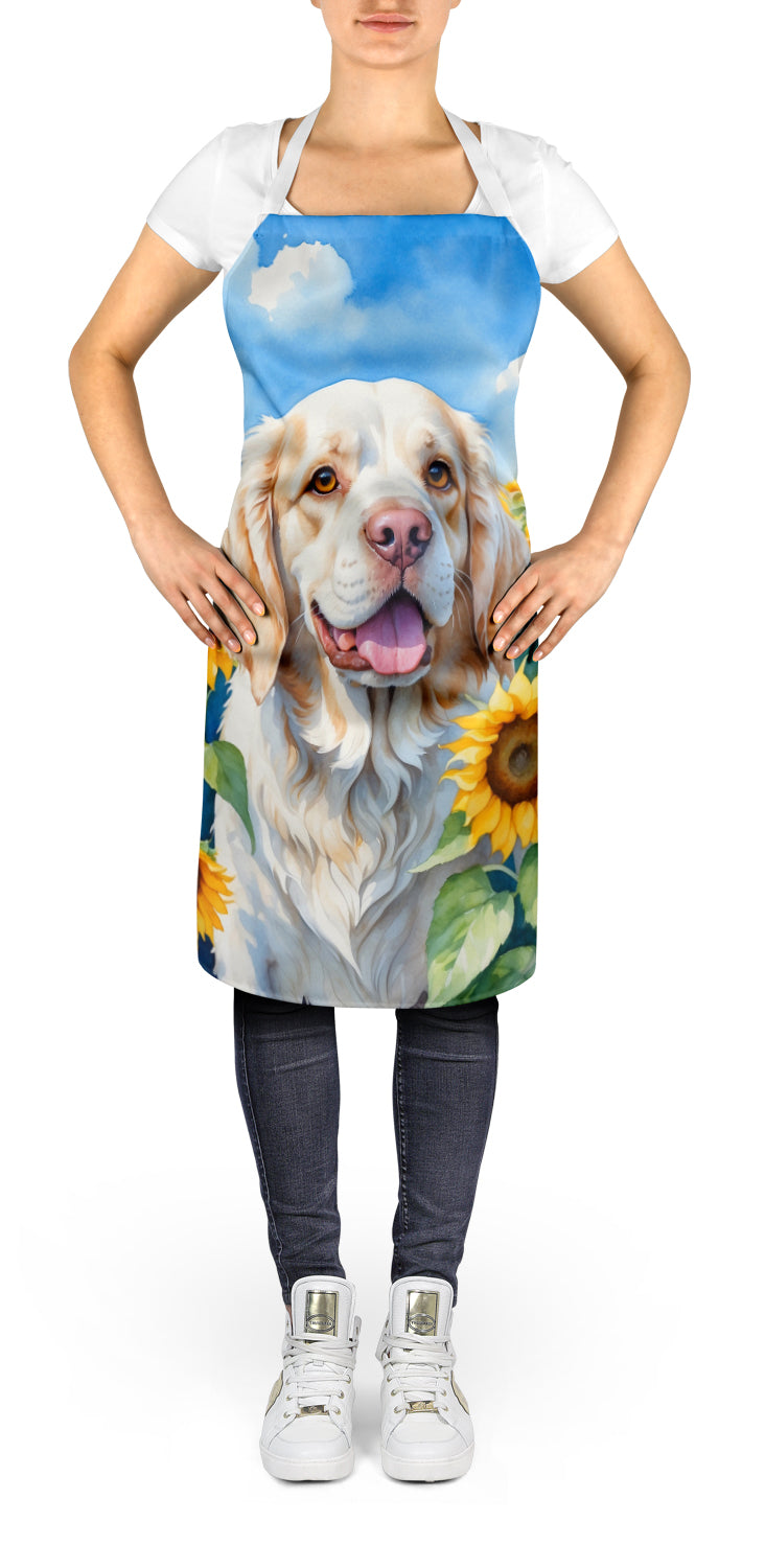 Clumber Spaniel in Sunflowers Apron-1