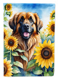Leonberger in Sunflowers House Flag-0