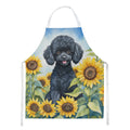 Black Poodle in Sunflowers Apron-0