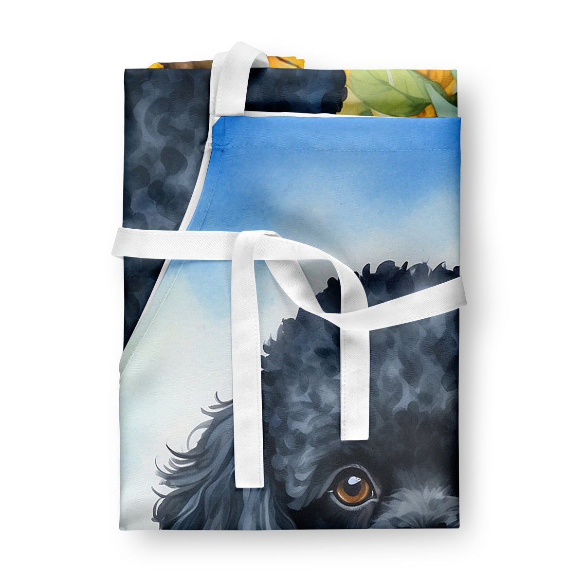Black Poodle in Sunflowers Apron-2
