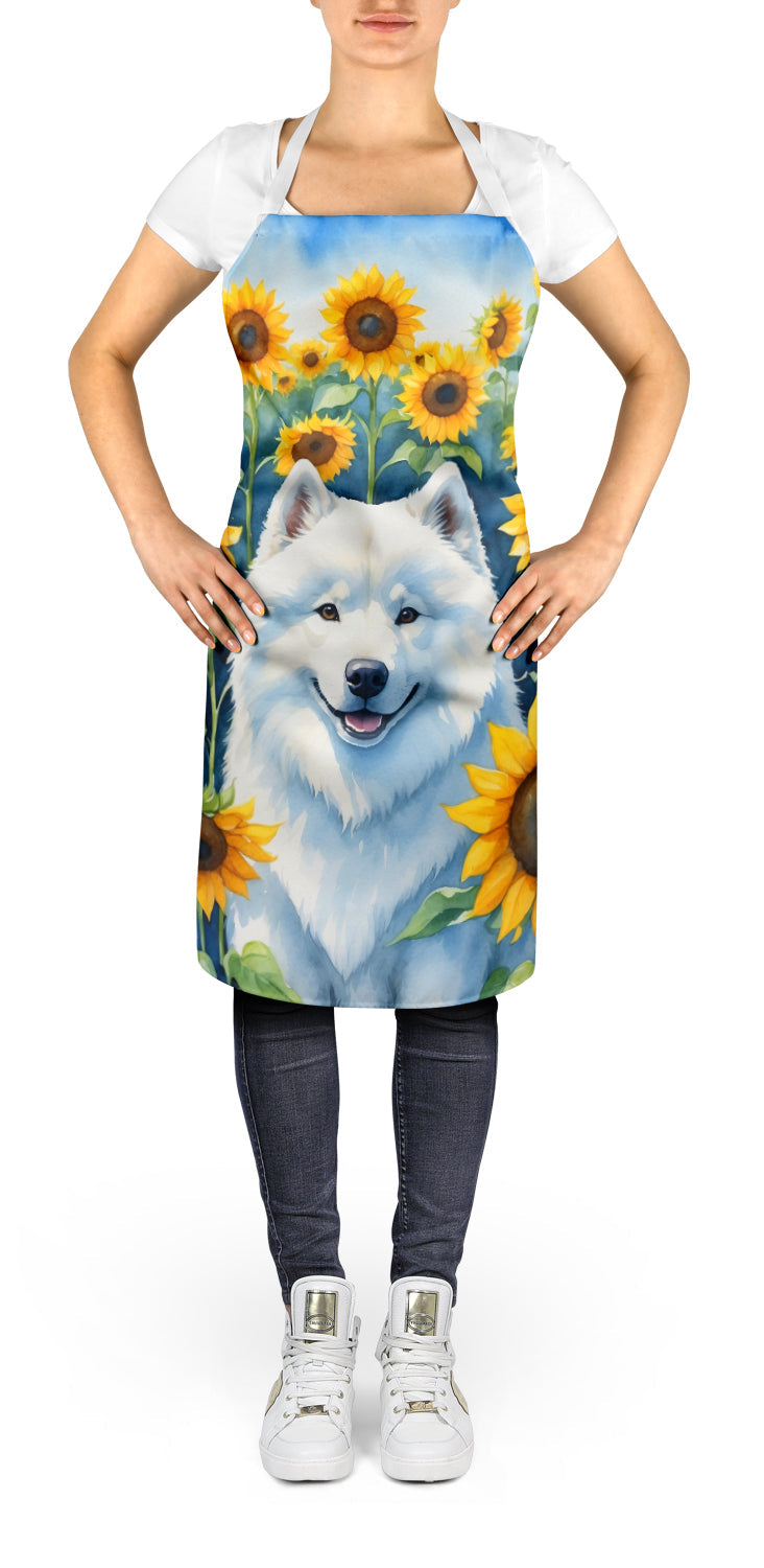 Samoyed in Sunflowers Apron-1