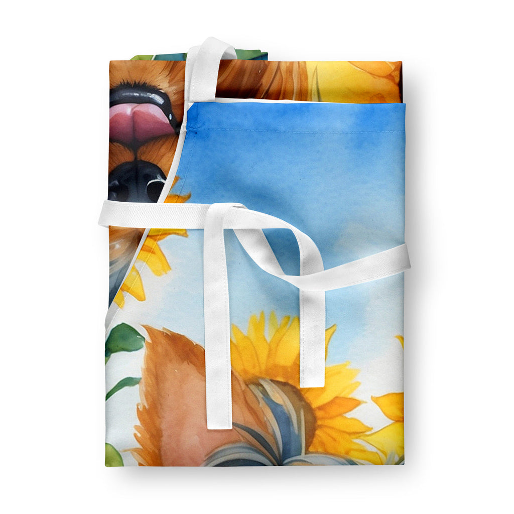 Yorkshire Terrier in Sunflowers Apron-2