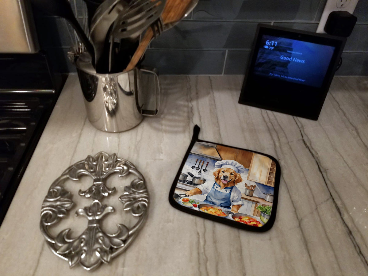 Golden Retriever The Chef Pair of Pot Holders-2