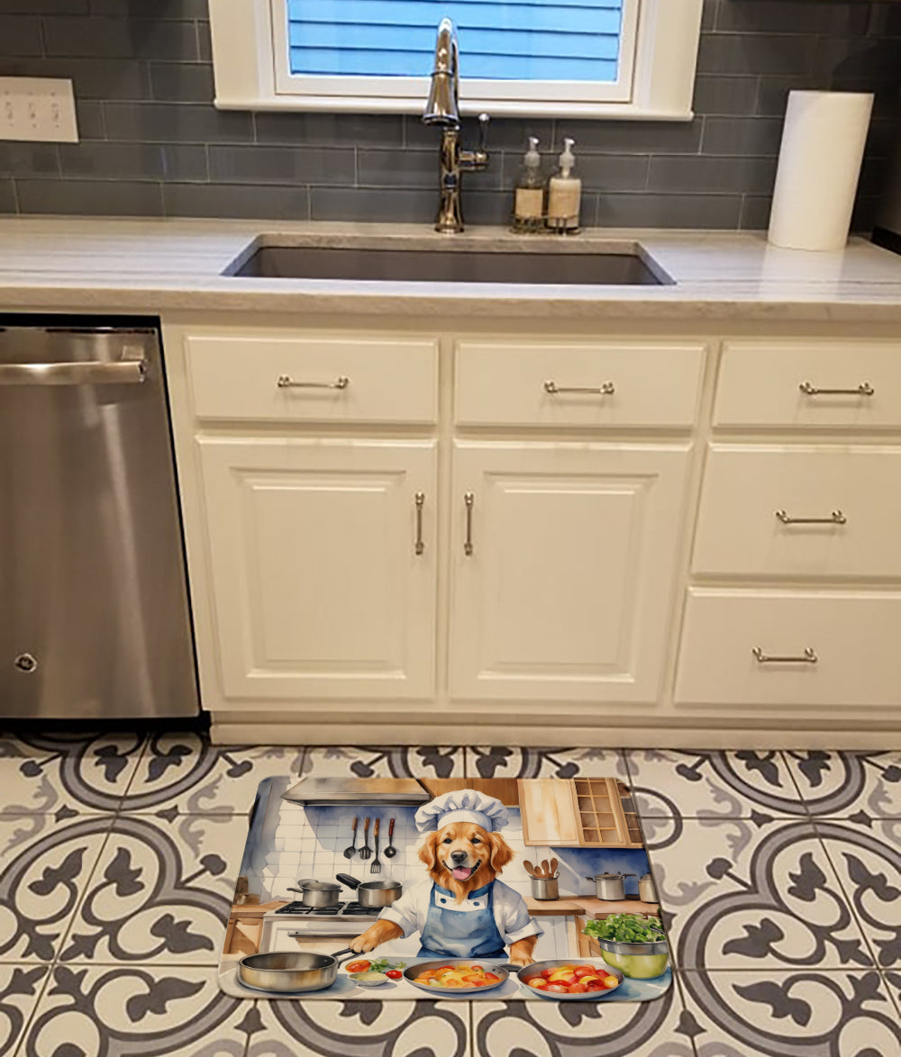 Golden Retriever The Chef Memory Foam Kitchen Mat-1