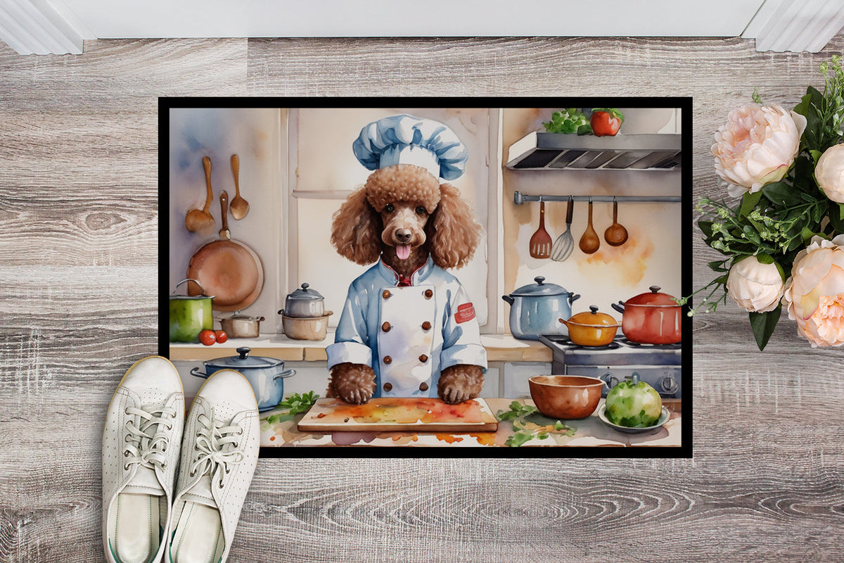 Chocolate Poodle The Chef Doormat-1