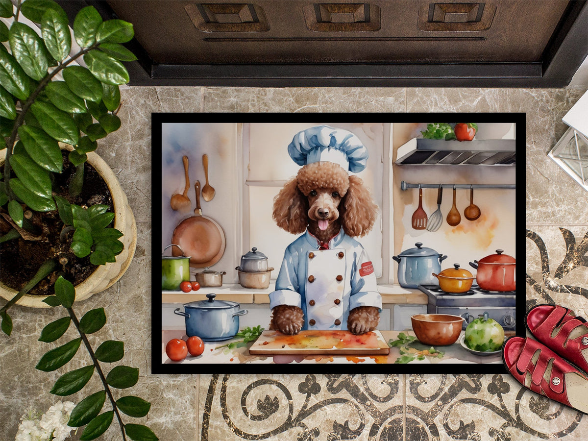 Chocolate Poodle The Chef Doormat-2