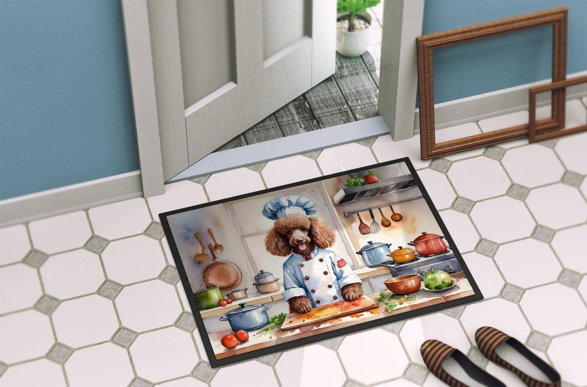 Chocolate Poodle The Chef Doormat-3