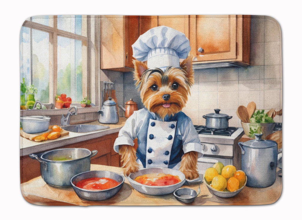 Yorkie Yorkshire Terrier The Chef Memory Foam Kitchen Mat-0