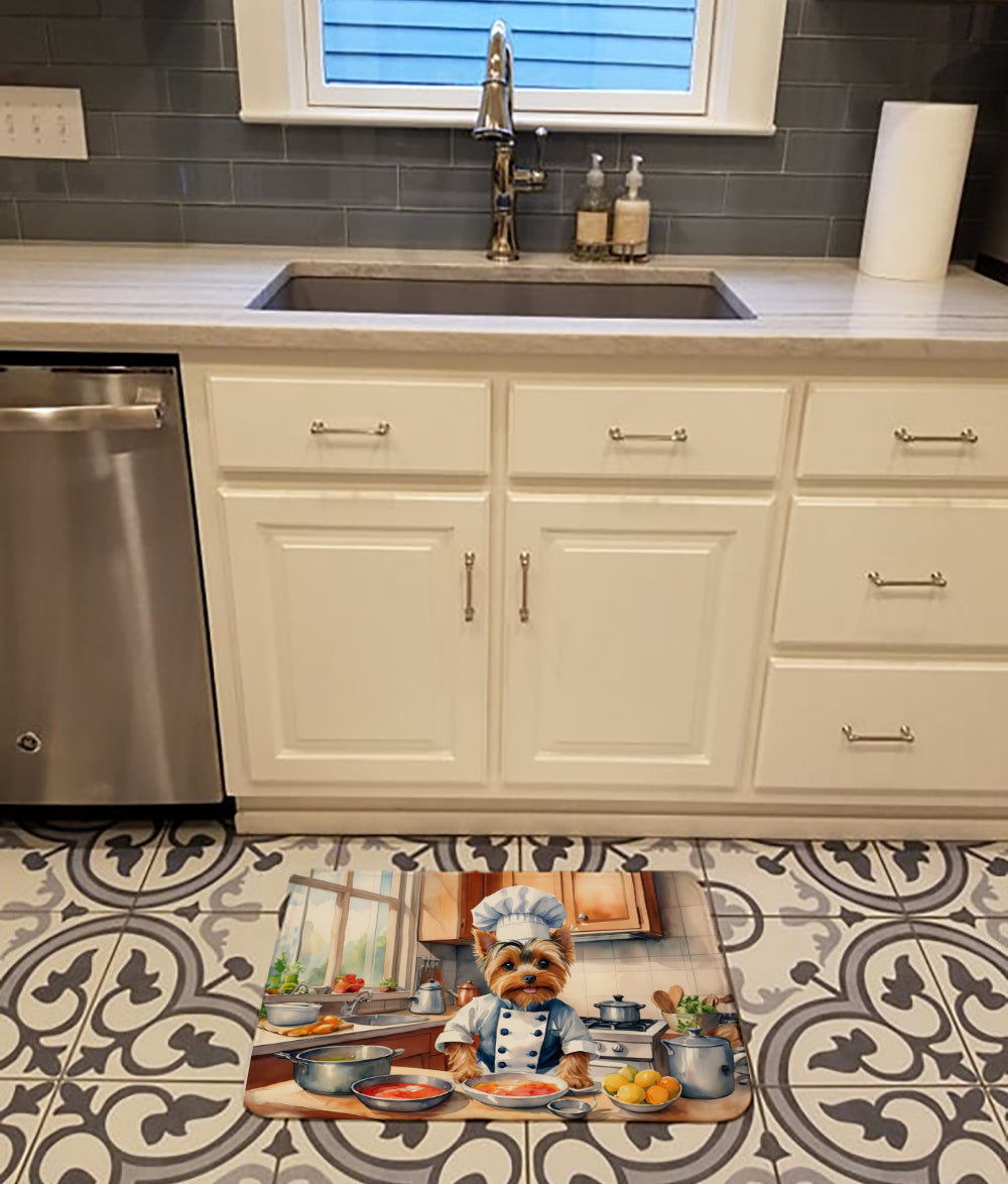 Yorkie Yorkshire Terrier The Chef Memory Foam Kitchen Mat-1