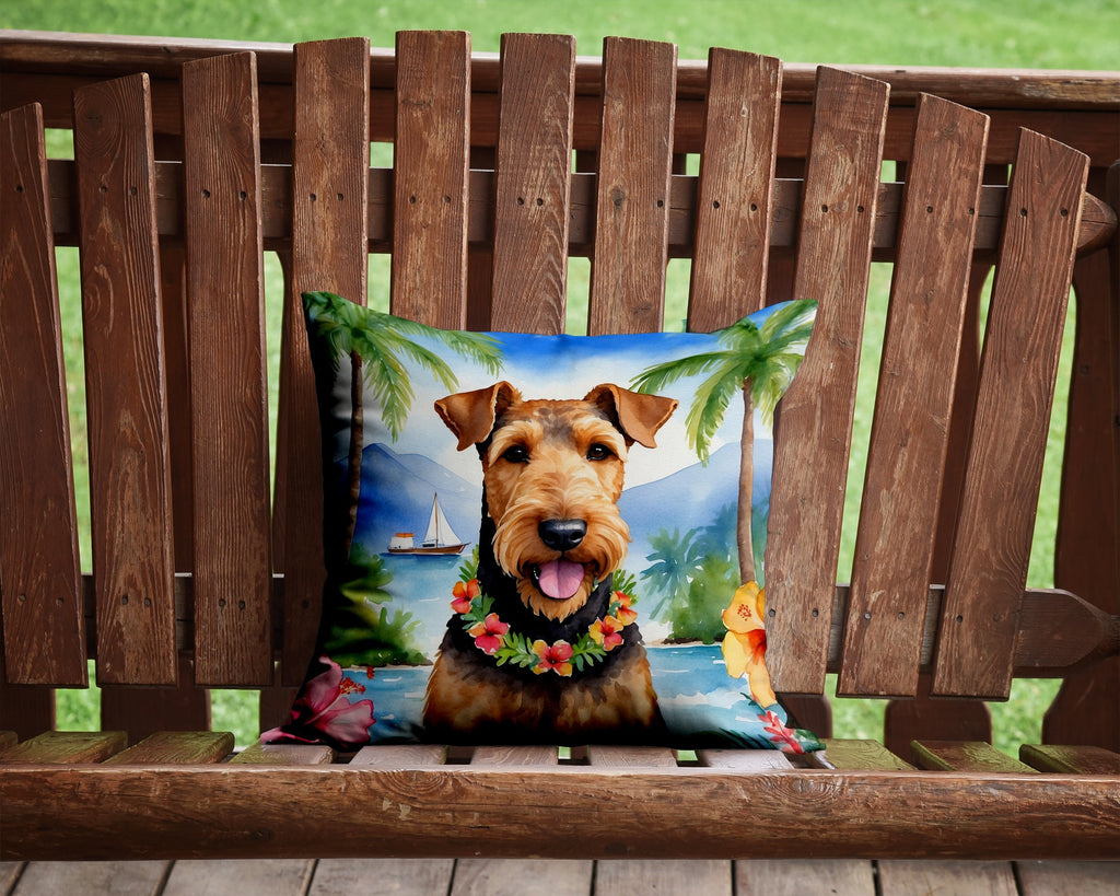 Airedale Terrier Luau Throw Pillow-1