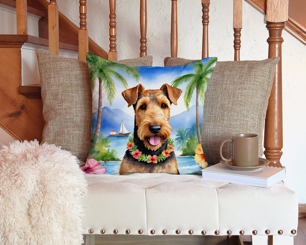 Airedale Terrier Luau Throw Pillow-2