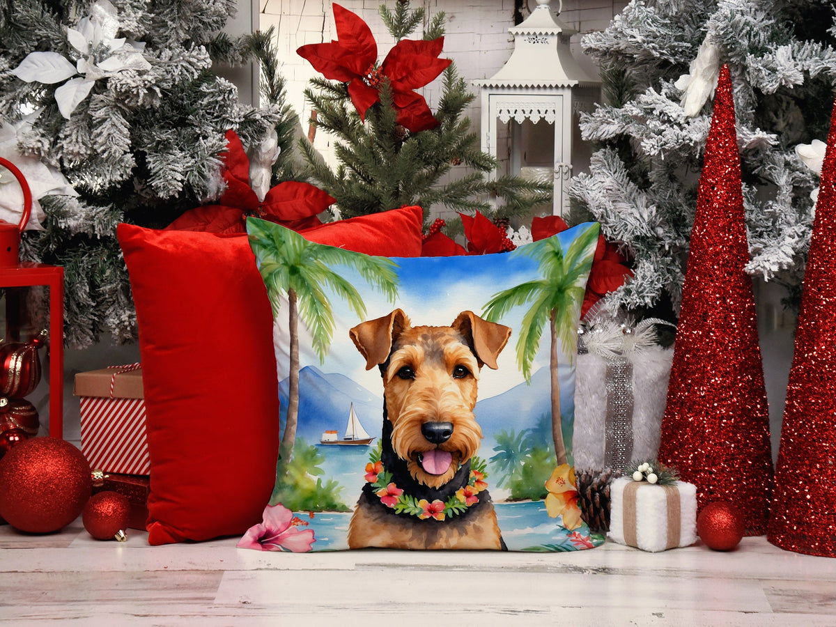 Airedale Terrier Luau Throw Pillow-4