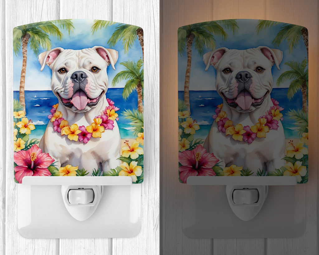 American Bulldog Luau Ceramic Night Light-1