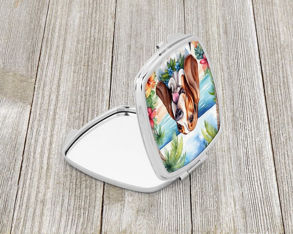 Basset Hound Luau Compact Mirror-1